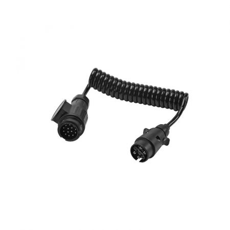 Electrice auto, camioane si remorci - Cablu adaptor spiralat remorca 7 pini la 13 pini, 1.5m - Truck LED E1386