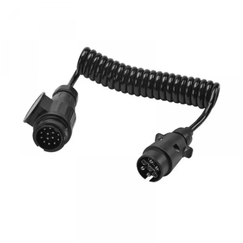 Electrice auto, camioane si remorci - Cablu spiralat electric, stecher/stecher, tata/tata, 7/13 Pini, 3m