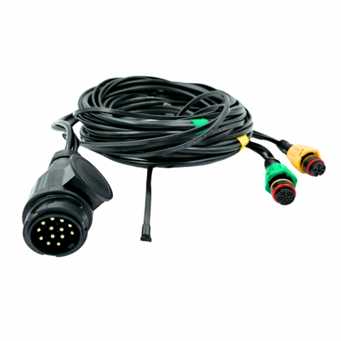 Instalatie electrica remorca cu stecher 13 pini, L 4.5m, 2 x mufa 5 pini baioneta, 1 x 2m cablu gabarite