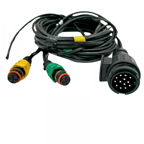 Instalatie electrica remorca cu stecher 13 pini, L 7.5m, 2 x mufa 5 pini baioneta, 1 x 2m cablu gabarite