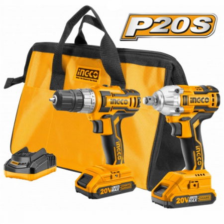 Scule electrice - Kit 2 scule masina de infiletat si gaurit + masina de insurubat cu impact 300Nm