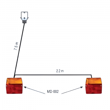 Lampi stop, semnalizare, Triple - Kit lampi MD-002 cu fisa 7 pini RLZ01-01 Fristom - Fristom  RLZ01-01