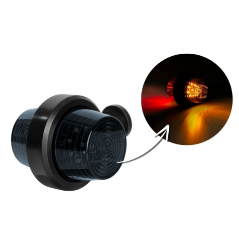 Lampi gabarit cu brat - Lampa de gabarit cu brat scurt, LED, PORTOCALIU-ROSU, 12/24V, IP68, GRAPHITE, 10.7cm