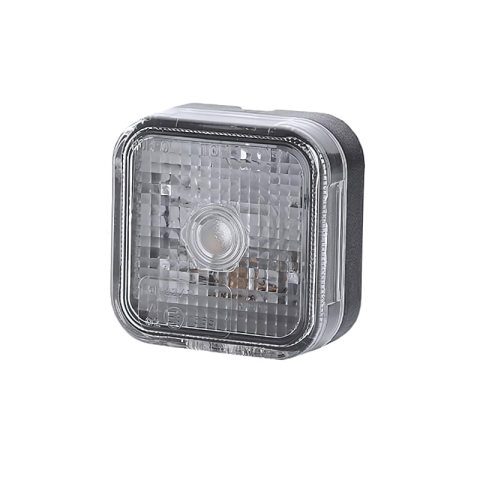 Lumini, Becuri, Proiectoare - Lampa gabarit patrata, 6.6 x 6.6 x 3cm, 12/24V, cu bec si catadioptru, alba, portocalie, rosie