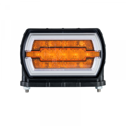 Lampi fata cu LED, semnalizare - Lampa LED Semnalizare Fata, cu 2 functii, 13.1 x 8.6cm, 12/24V, CLEOfront, Montare Inferioara, si Pozitie