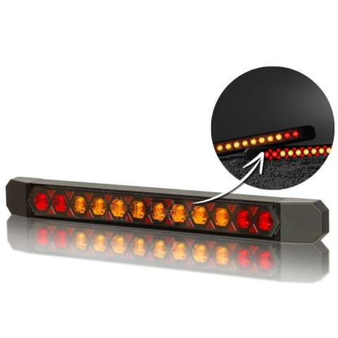 Lampi spate cu LED, semnalizare, Triple - Lampa LED Spate Multifunctionala, 3 Functii, 12/24V, Semnalizare Statica, IP68