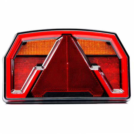 Lumini, Becuri, Proiectoare - Lampa semnalizare LED cu efect neon, Canbus si triunghi, 24 x 14cm, 12V, cablu 1m