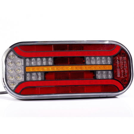 Lumini, Becuri, Proiectoare - Lampa semnalizare spate Full LED, cu 7functii, 302 x 130mm, semnalizare dinamica - Fristom FT-600