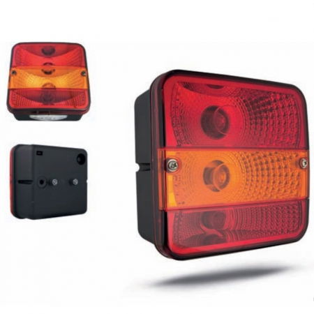 Lampi stop, semnalizare, Triple - Lampa semnalizare spate, tripla cu 3 functii, 140 x 140mm - Wesem LT2.26600.01