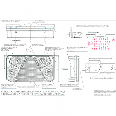 Lampa semnalizare spate, tripla cu 6 functii, 1224V, 24.2 x 13.4cm - WAS 908C [2]