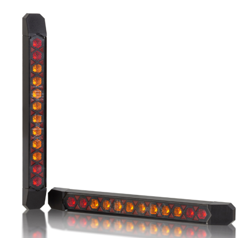 Lampi spate cu LED, semnalizare, Triple - Lampa spate LED multifunctionala dinamica LIZARD, 25.2cm, 3 functii, 12/24V, IP 68