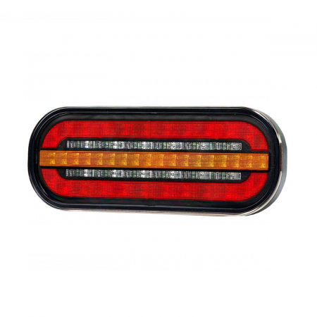 Lampi spate cu LED, semnalizare, Triple - Lampa spate universala cu LED-uri, semnalizare dinamica, abajur smoke - Fristom FT-320 LED DI