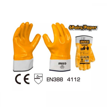 Echipamente de protectie si siguranta - Manusi de protectie din bumbac dublu imersate in nitril, L