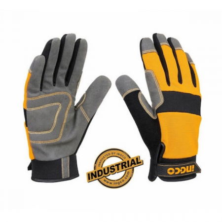 Manusi de protectie piele + textil - INGCO  HGMG01-XL