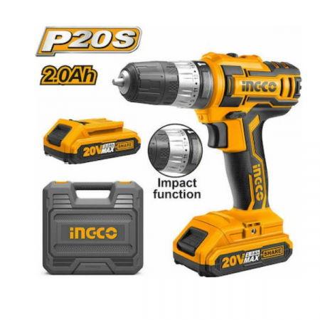 Scule electrice - Masina de gaurit si insurubat cu percutie + 2 acumulatori 20v