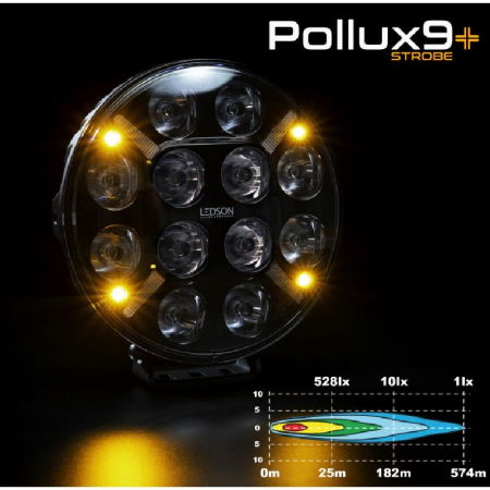 Proiector suplimentar Pollux9+ cu stroboscop inclus, Spot, LED, 120W, pozitie alb galbenaportocalie - Ledson 33491235 [1]
