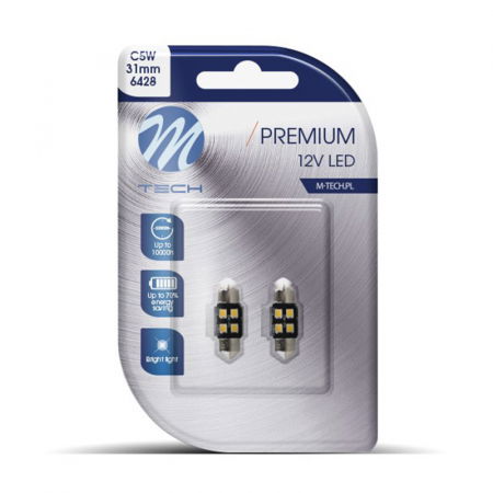 Lumini, Becuri, Proiectoare - Set 2 bucati bec LED, C5W, 31mm, CANBUS, SV8.5, Alb  LB345W