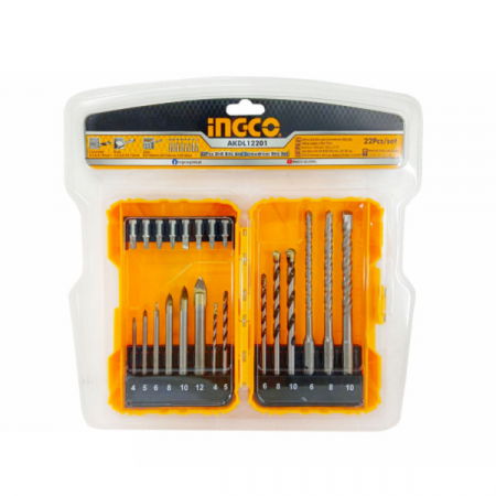 Accesorii scule electrice - Set de biti si burghie, sticla si beton, 22pcs