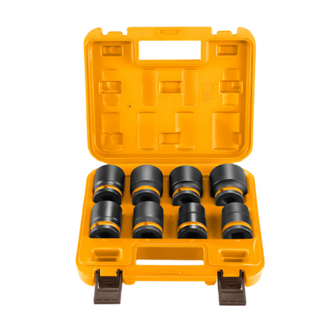 Chei si truse chei - Set tubulare de impact Ingco Cr-Mo, 3/4 inch, 8 piese, lungime 55mm