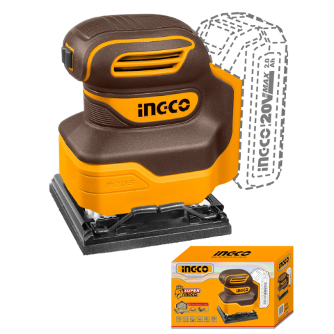 Scule electrice - Slefuitor Orbital cu Acumulator, 20V, 12000 RPM, Talpa 110x100 mm, Fara Fir, Ergonomic, Compatibil P20S