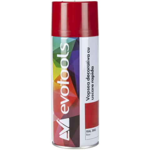 Vopsea spray si antifoane - Vopsea Spray Acrilica, Uscare Rapida, Rosu RAL 3002, 400 ml