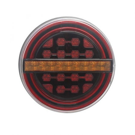 Lampi stop, semnalizare, Triple - Tripla, lampa semnalizare spate rotunda, 139mm, cu 3 functii, pentru remorci si trailere cu semnalizare dinamica - Truck LED L1909