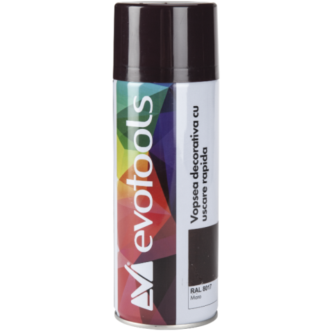Sprayuri, intretinere si cosmetica auto - Vopsea Acrilica Spray, RAL 8017 Maro, 400 ml, Uscare Rapida, Decorativa