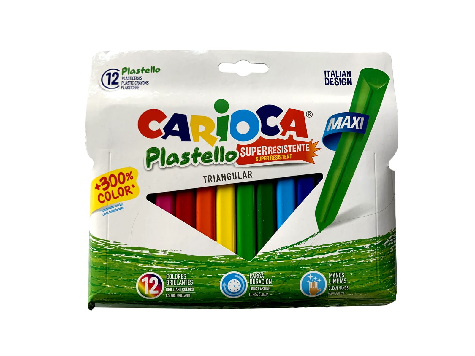 Jocuri litere si cifre - Creioane plastifiate Carioca Plastello 12/set, 2-3 ani +