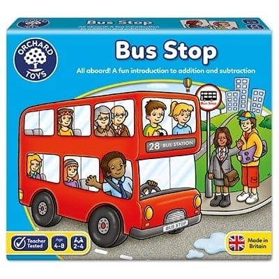 Jocuri litere si cifre - Joc educativ Autobuzul BUS STOP, Orchard Toys, 4-5 ani +