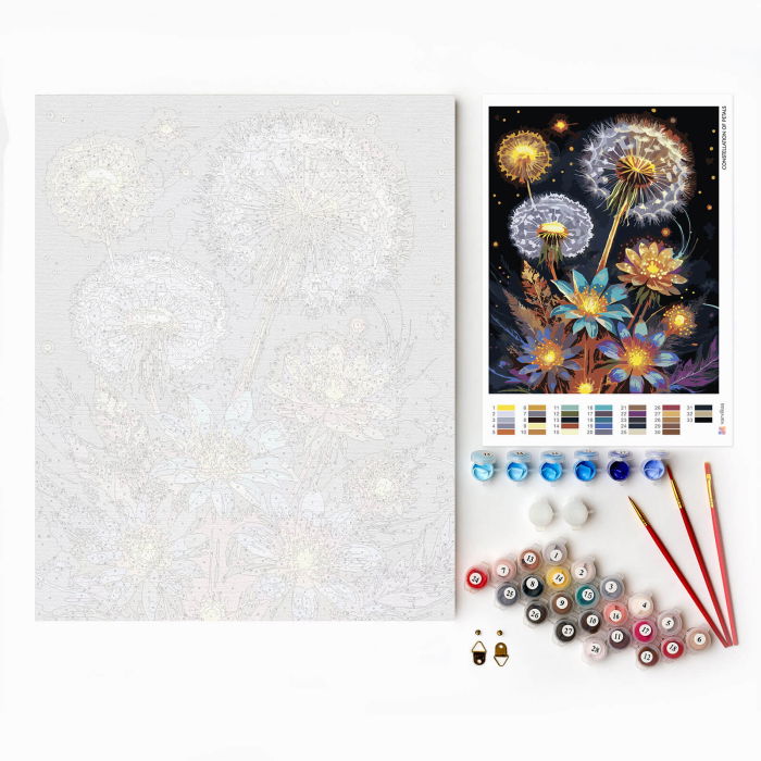 Set pictura pe numere, cu sasiu, Constelatie de petale, 40x50 cm [5]