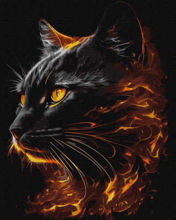 Aurii & metalizate - Set pictura pe numere, cu sasiu, Frumusete inflacarata - extra culori metalizate, 40x50 cm