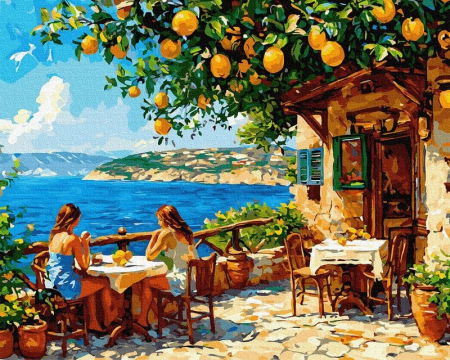 Dimensiune clasica 40x50cm - Set pictura pe numere, cu sasiu, Lamai langa mare, 40x50 cm