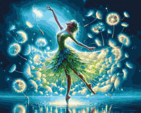 Set pictura pe numere, cu sasiu, Dansand pe vant, 40x50 cm