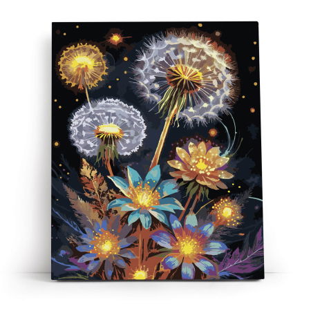 Set pictura pe numere, cu sasiu, Constelatie de petale, 40x50 cm [1]
