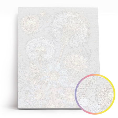 Set pictura pe numere, cu sasiu, Constelatie de petale, 40x50 cm [2]