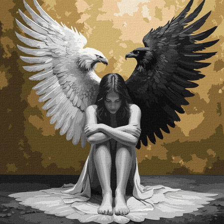 Aurii & metalizate - Set pictura pe numere, cu sasiu, Fatetele sufletului, culori metalizate, 40x40 cm