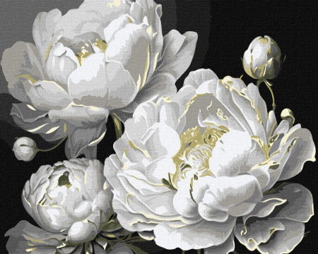 Aurii & metalizate - Set pictura pe numere, cu sasiu, Frumusete impecabila - culori metalizate