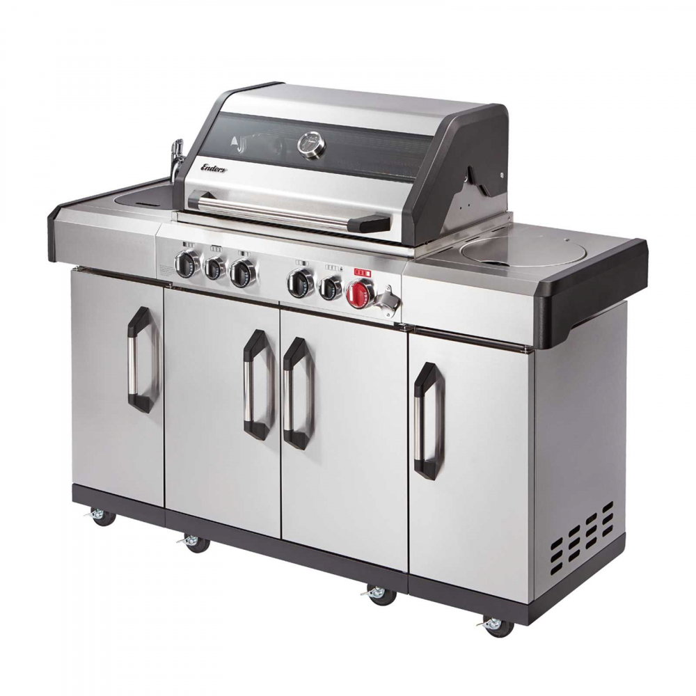 Bucatarie pe gaz, 4 arzatoare inox, arzator infrarosu, grile fonta, Enders Kansas II Pro 4 SIK Profi Turbo 871433 [3]