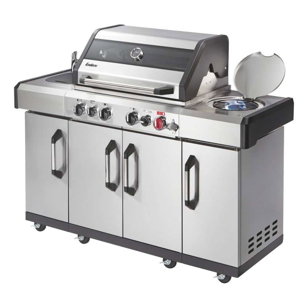 Bucatarie pe gaz, 4 arzatoare inox, arzator infrarosu, grile fonta, Enders Kansas II Pro 4 SIK Profi Turbo 871433 [4]