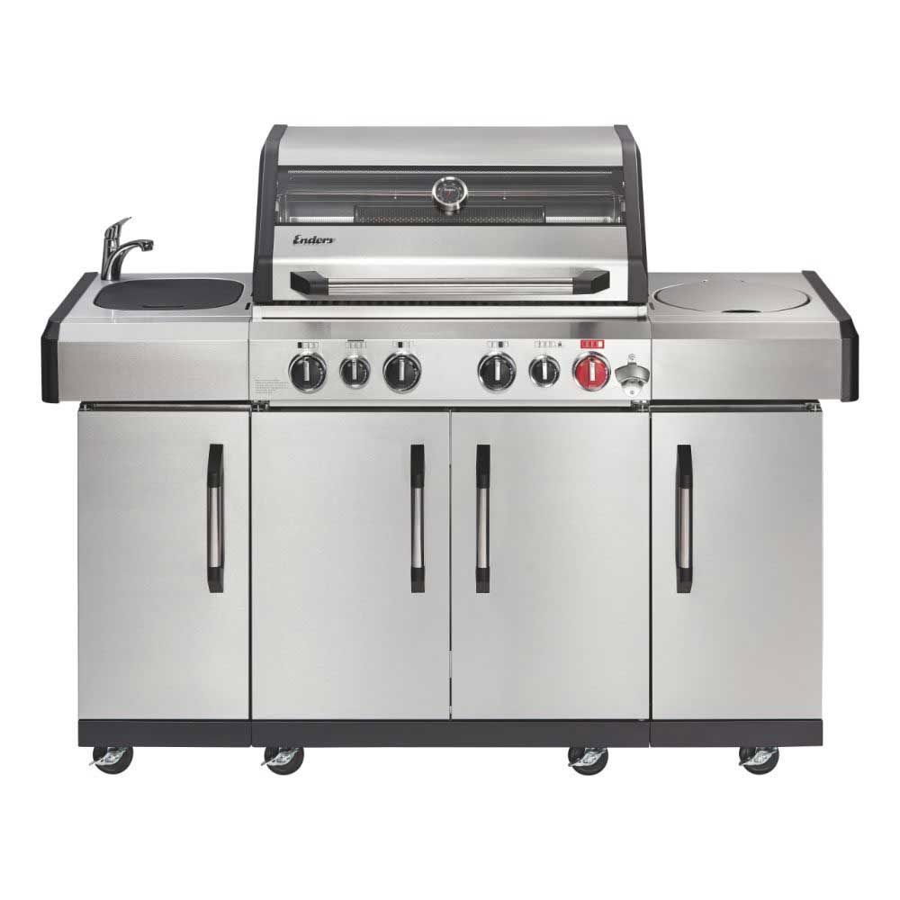 Bucatarie pe gaz, 4 arzatoare inox, arzator infrarosu, grile fonta, Enders Kansas II Pro 4 SIK Profi Turbo 871433 [2]