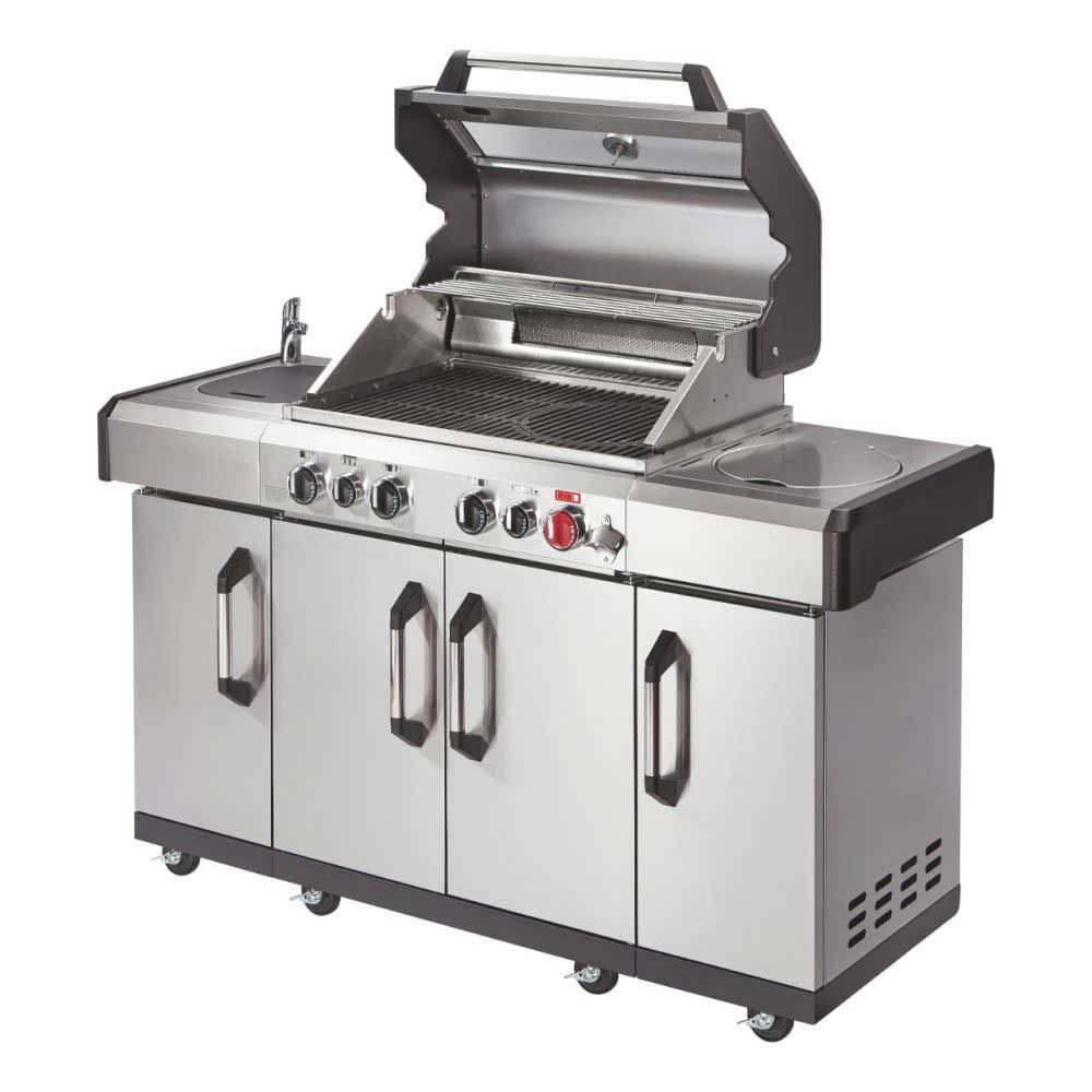 Bucatarie pe gaz, 4 arzatoare inox, arzator infrarosu, grile fonta, Enders Kansas II Pro 4 SIK Profi Turbo 871433 [1]
