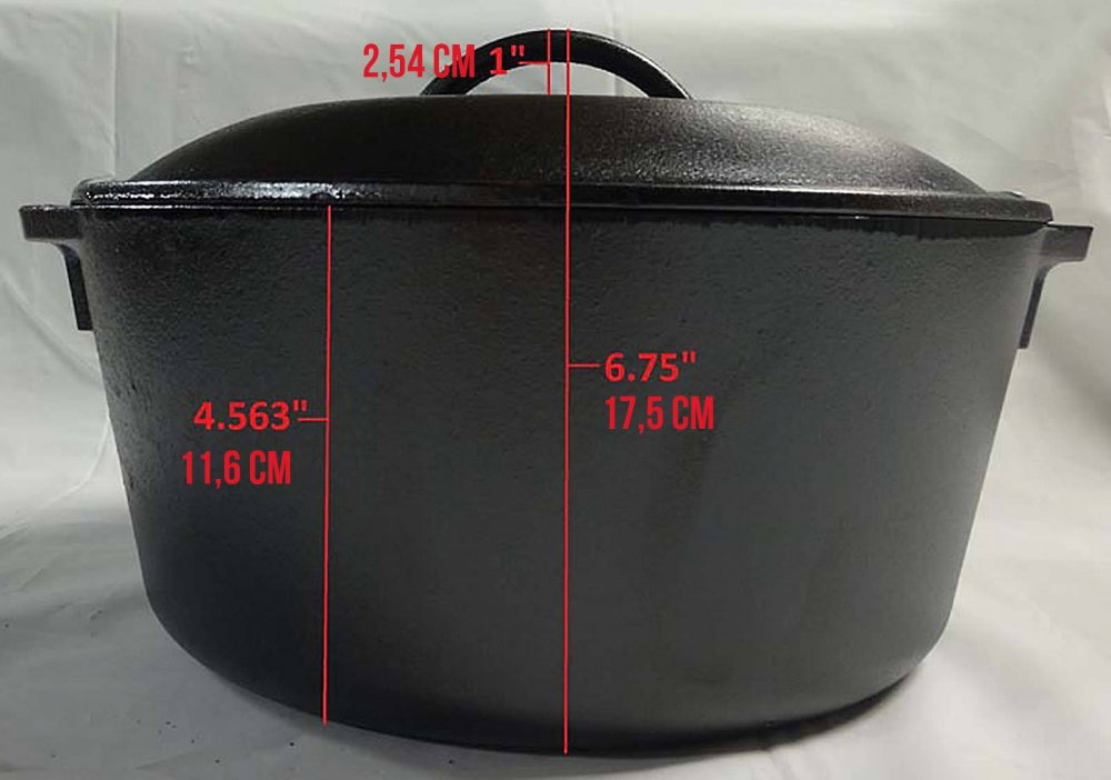 Ceaun din fonta cu capac - cuptor olandez Lodge 25,4 cm 4,7 litri L-8DO3 [10]