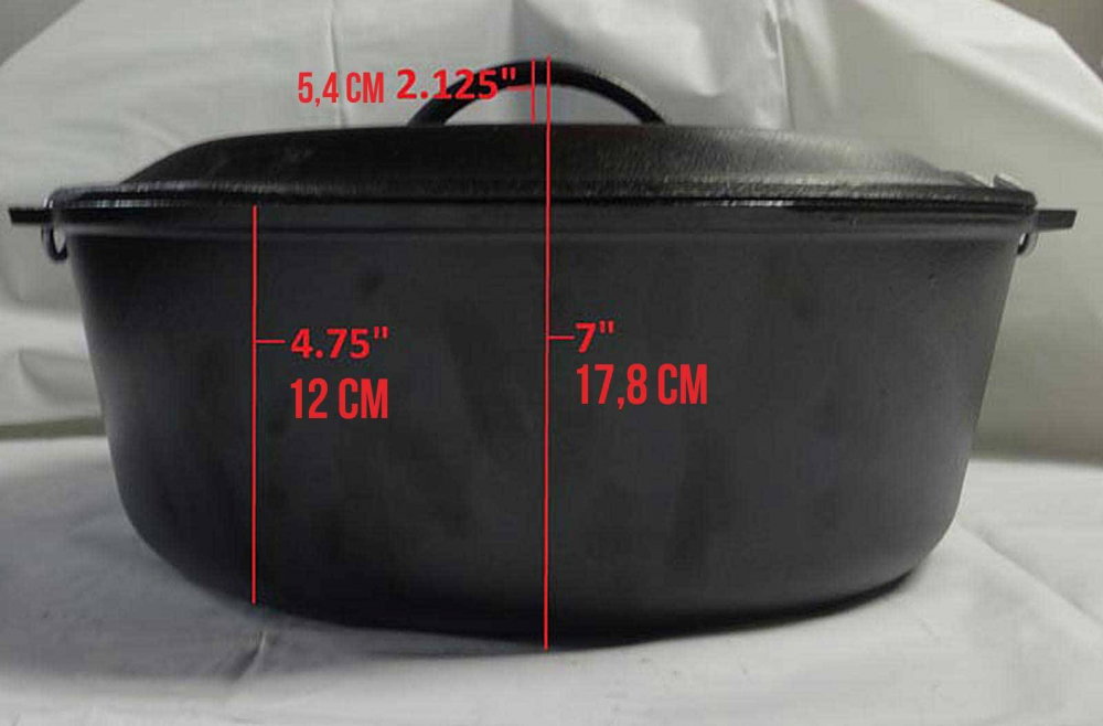 Ceaun din fonta cu capac - cuptor olandez Lodge 33 cm 8,5 litri L-12DO3 [21]