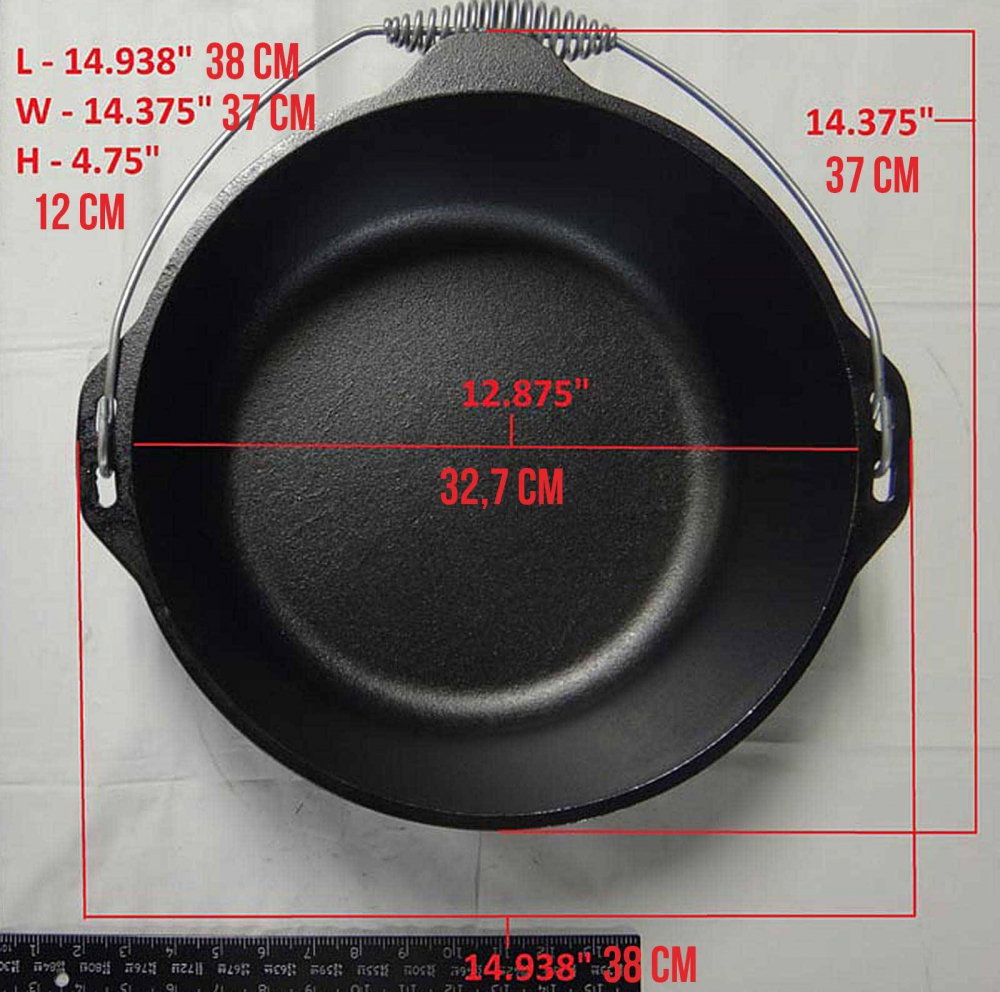 Ceaun din fonta cu capac - cuptor olandez Lodge 33 cm 8,5 litri L-12DO3 [19]