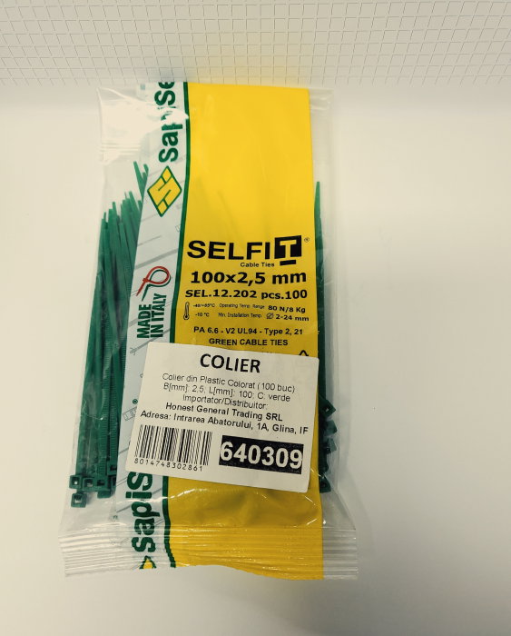 COLIER DIN PLASTIC COLORAT 100x2,5mm [3]