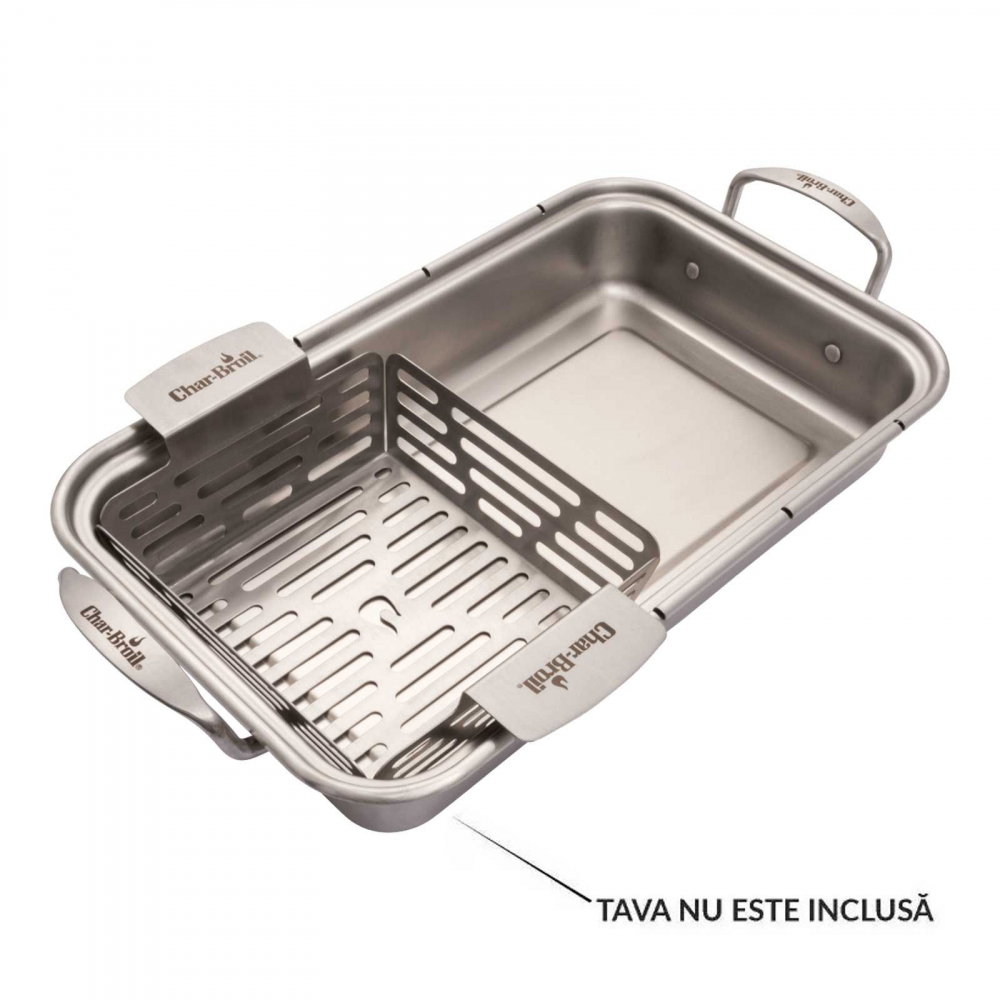 Cos din inox pentru gratar 25 x 16 x 7 cm Char-Broil 140016 [2]
