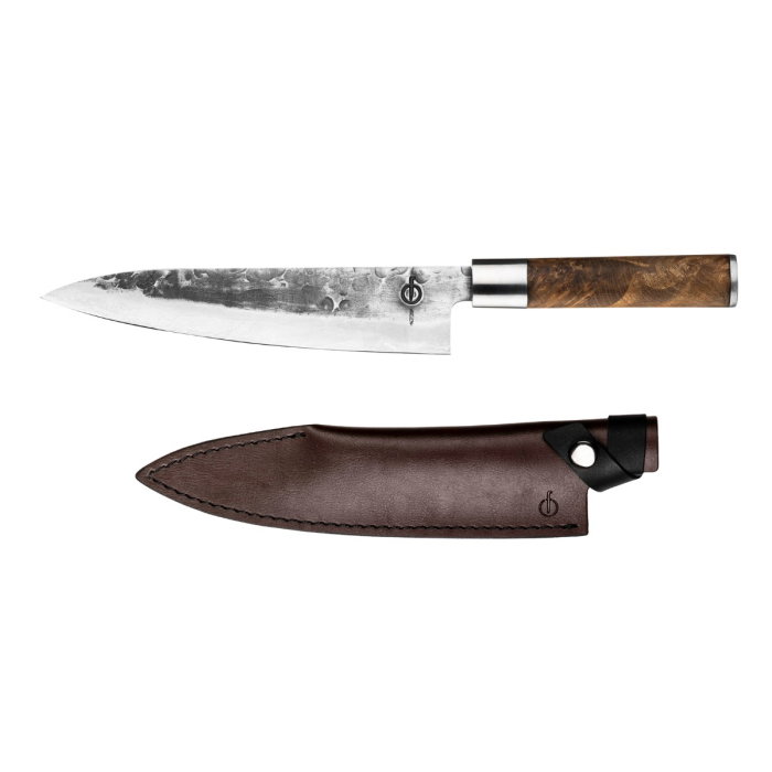 Cutitul bucatarului cu husa din piele naturala Forged VG10 21,5 cm VG10KoksLeer [1]