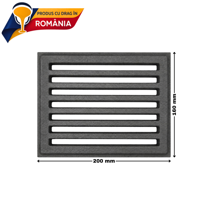 GRĂTAR DIN FONTĂ 200 x 160 x 10 mm [2]