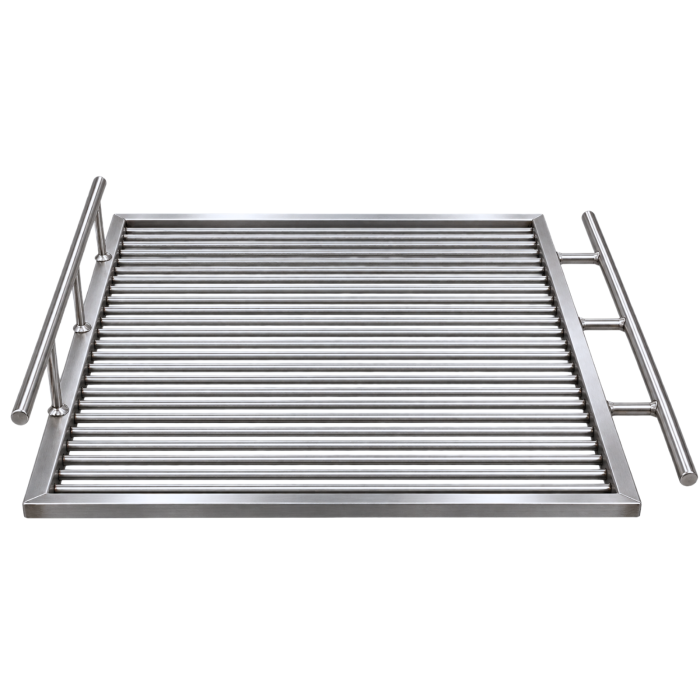 Grătar inox 720 x 400 mm, bară 6 mm, mânere fixe - Standard [2]