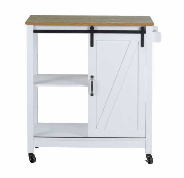 Mini bar alb cu 3 rafturi si usa, MDF si lemn, 80 x 88,5 x 40 cm, Wenko Country House 54130100 [4]